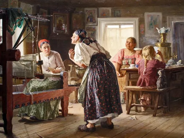 Картина В.М. Максимова «Лихая свекровь» (1893 г.)