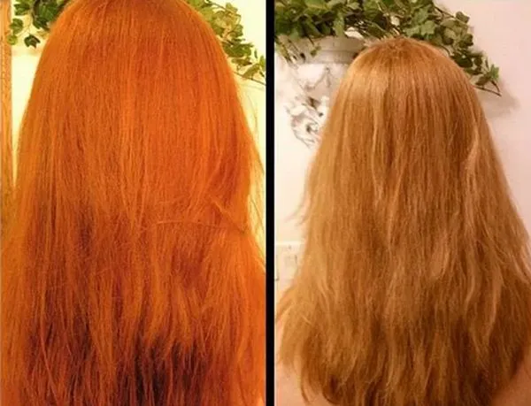 осветление рыжих волос