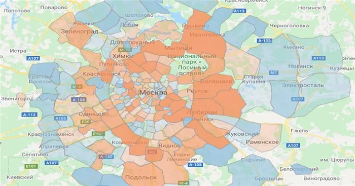 Москва или Подмосковье